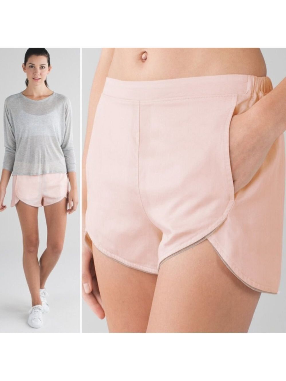 Lululemon Wake and Flow Short High Rise Loose Fit Butter Pink Size 6